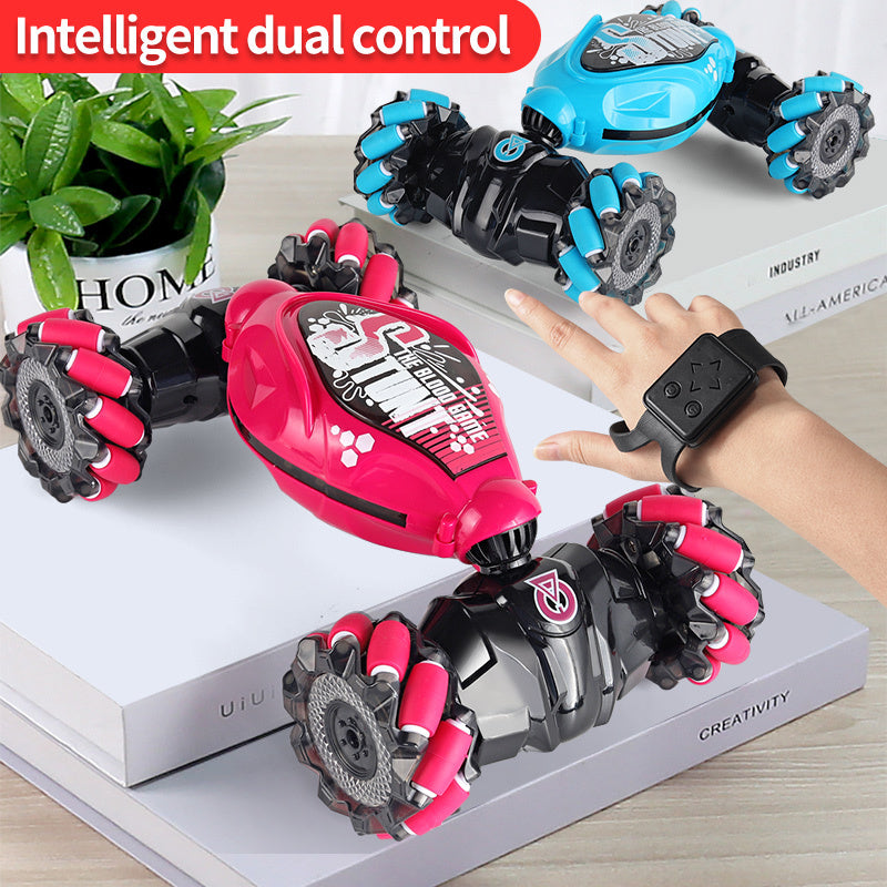 4WD RC Off Road Stunt Wheels Drift Car With Music Led Lights 2.4G Gesture Remote Control Spray 360 Rotating Climbing Car Toys